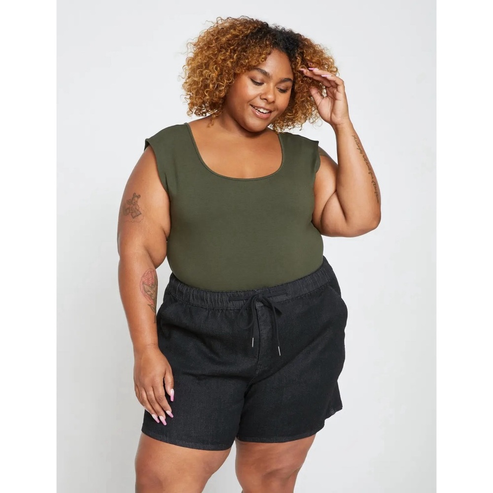 Universal Standard Black Comfort Denim Shorts